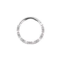 Implant Grade ASTM F136 Titanium Square Cut and CZ Pave Face Side Segment Clicker