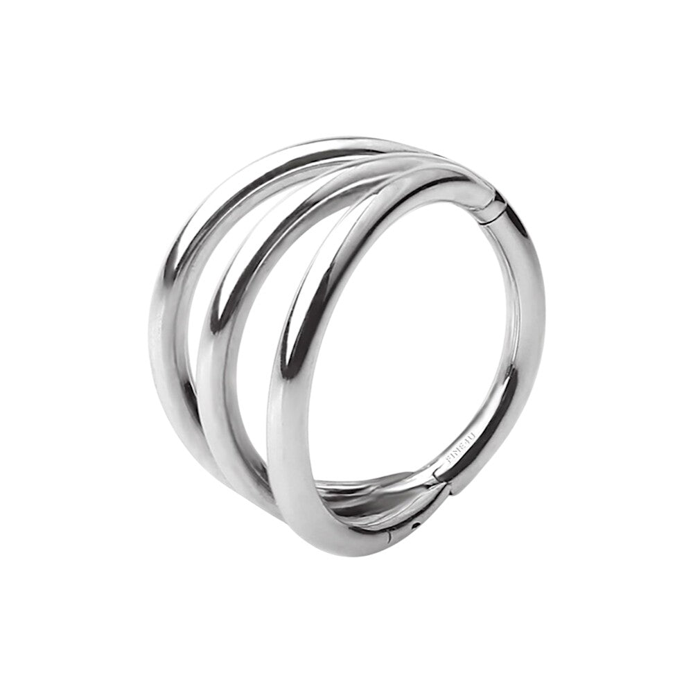 Implant Grade ASTM F136 Titanium High Polish Triple Hoops Hinged Segment Hoop Rings
