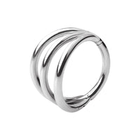 Implant Grade ASTM F136 Titanium High Polish Triple Hoops Hinged Segment Hoop Rings