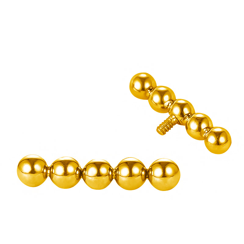 Implant Grade ASTM F136 Titanium 5 Balls Straight Internaly Threaded Labret