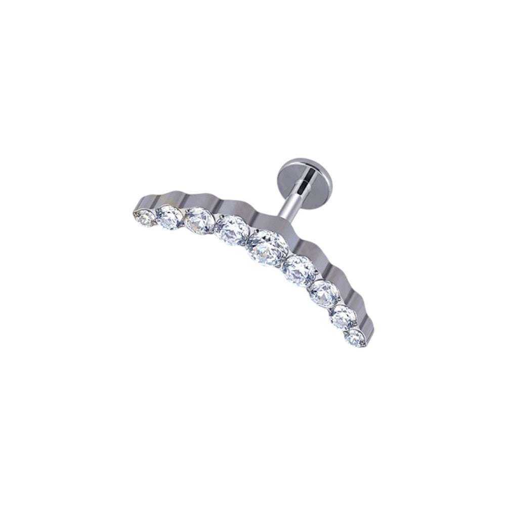 Implant Grade ASTM F136 Titanium Curve Stones Internaly Threaded Labret