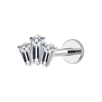 Implant Grade ASTM F136 Titanium 3 CZ Stone Square Internaly Threaded Labret