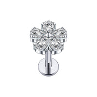Implant Grade ASTM F136 Titanium Stones Flower Internaly Threaded Labret