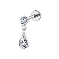 Implant Grade ASTM F136 Titanium Pendant Stone Drop Top Internaly Threaded Labret