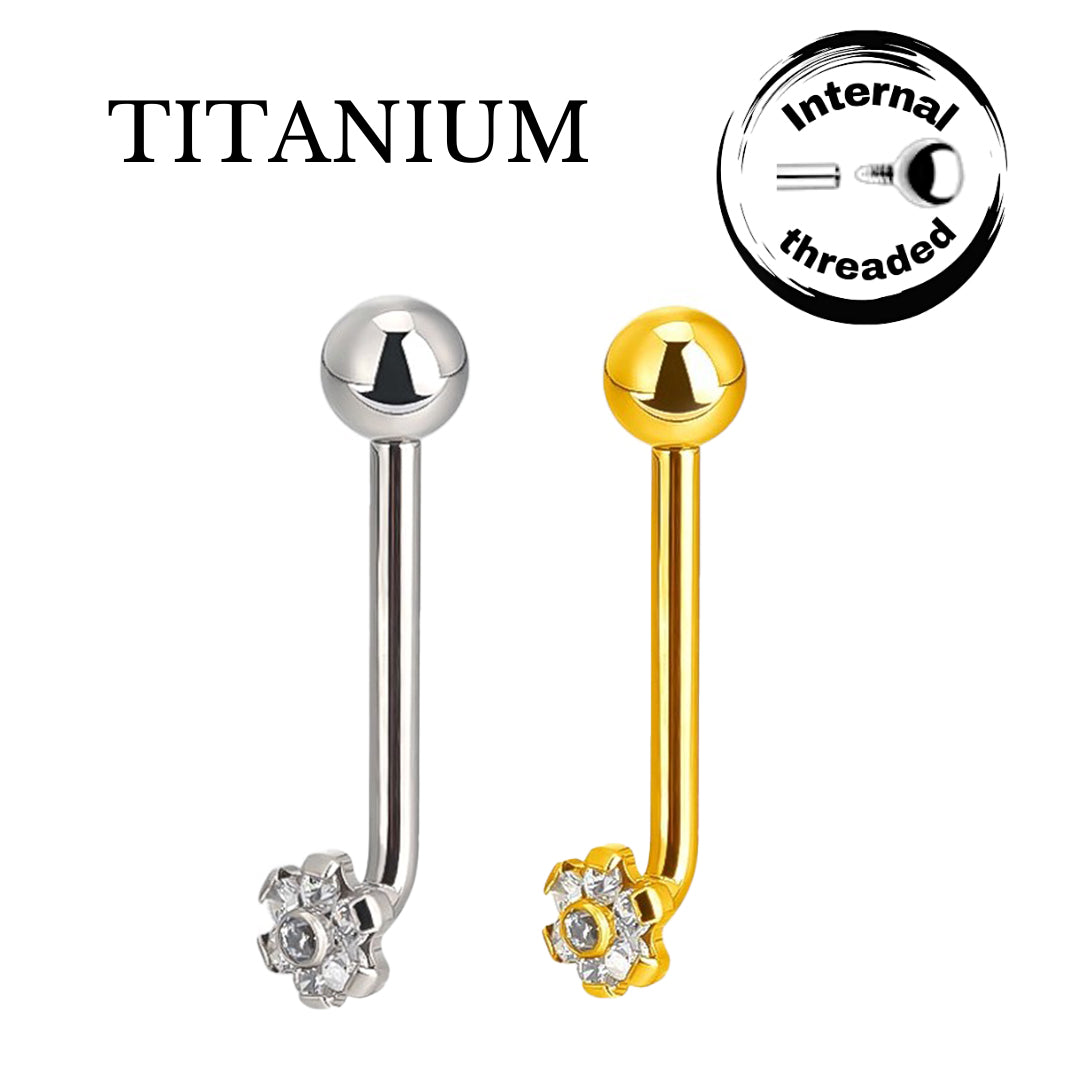 Implant Grade ASTM F136 Titanium Flower Christina Bar Internaly Threaded