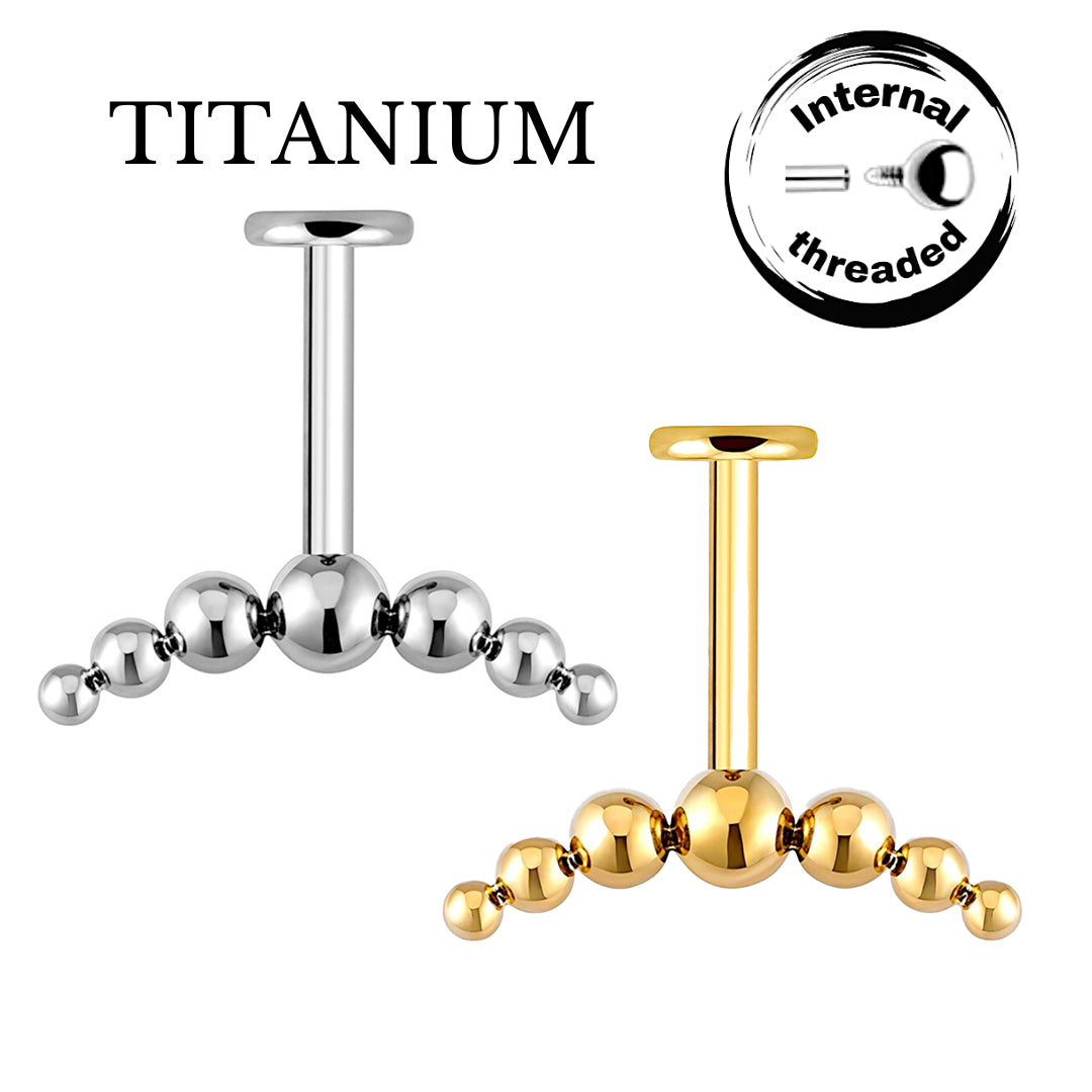 Implant Grade ASTM F136 Titanium Hidden Helix Without Stone Internaly Threaded Labret