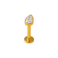 Implant Grade ASTM F136 Titanium Stone Drop Internaly Threaded Labret