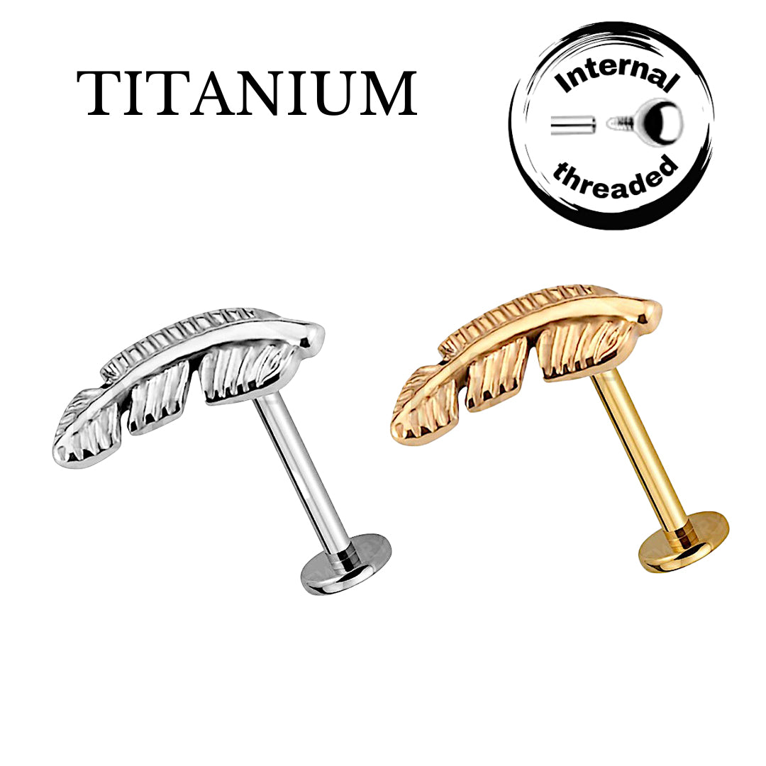 Implant Grade ASTM F136 Titanium Feather Internaly Threaded Labret