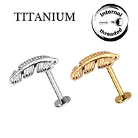 Implant Grade ASTM F136 Titanium Feather Internaly Threaded Labret