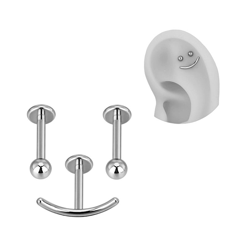 Implant Grade ASTM F136 Titanium Smiley Internaly Threaded Labret