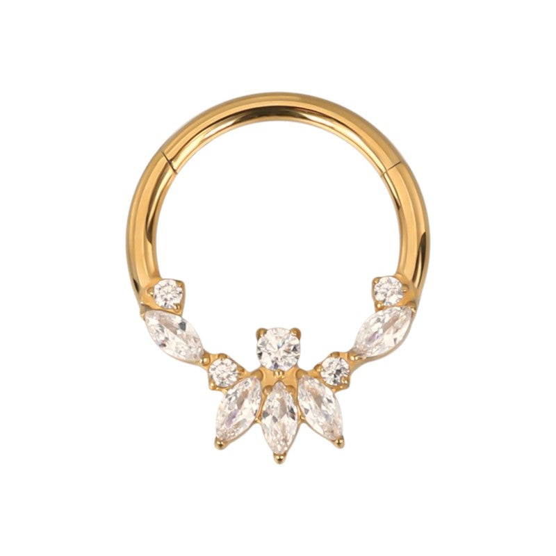 Implant Grade ASTM F136 Marquise CZ Flower Segment Clicker