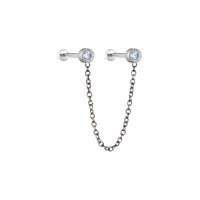 Implant Grade ASTM F136 Titanium Chain Double Stone Internaly Threaded Labret