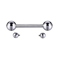 Implant Grade ASTM F136 Titanium Straight Barbell WitH 5MM Balls Internaly Threaded