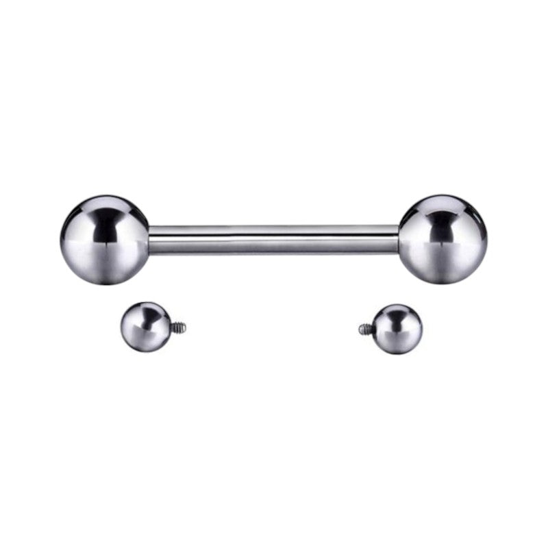 Implant Grade ASTM F136 Titanium Straight Barbell WitH 5MM Balls Internaly Threaded