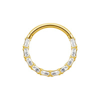 Implant Grade ASTM F136 Titanium Baguette CZ Pave Face Segment Clicker