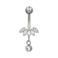 Implant Grade ASTM F136 Titanium Fan Pendant Belly Button Internaly Treaded