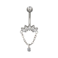 Implant Grade ASTM F136 Titanium Fan Chain Belly Button Internaly Treaded