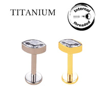 Implant Grade ASTM F136 Titanium Bezet Set Marquise CZ Internaly Threaded Labret