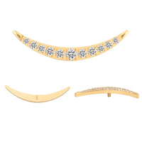 Implant Grade ASTM F136 Titanium 11 Bezet Set CZ Internaly Threaded Labret