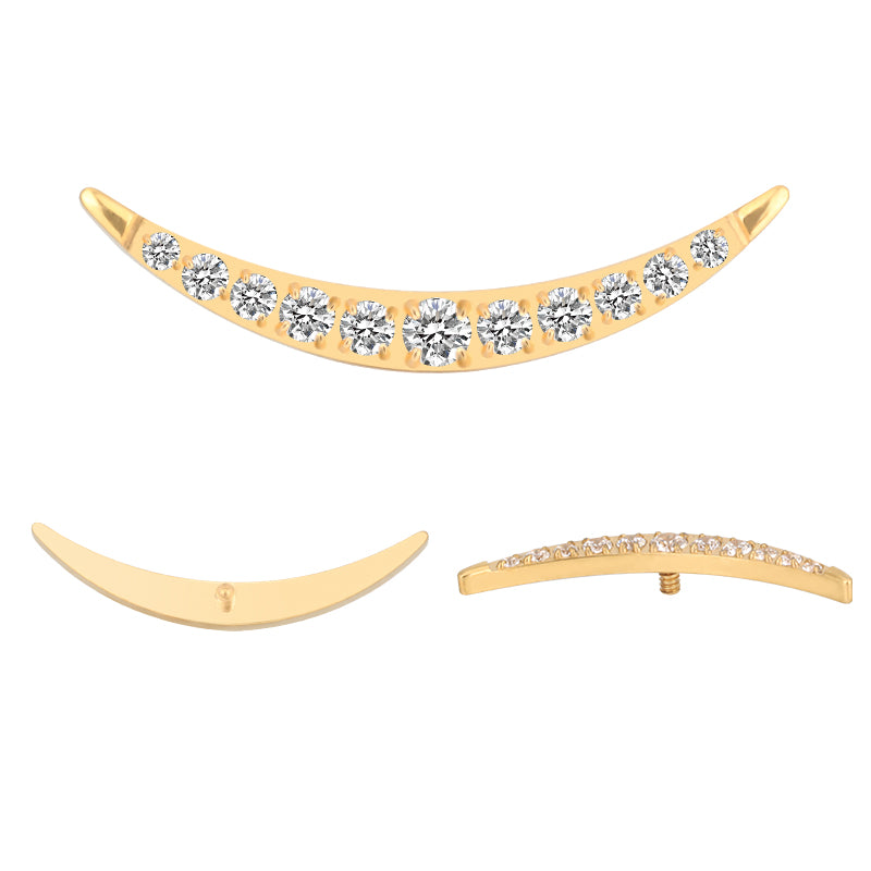 Implant Grade ASTM F136 Titanium 11 Bezet Set CZ Internaly Threaded Labret