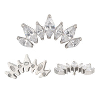 Implant Grade ASTM F136 Titanium 7 Prong Set Marquise CZ Internaly Threaded Labret