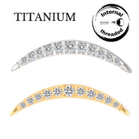 Implant Grade ASTM F136 Titanium 11 Bezet Set CZ Internaly Threaded Labret