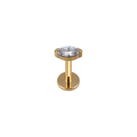 Implant Grade ASTM F136 Titanium Oval Stone Internaly Threaded Labret