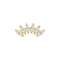 Implant Grade ASTM F136 Titanium 6 Prong Set Marquise CZ Internaly Threaded Labret