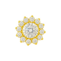 Implant Grade ASTM F136 Titanium Bezel CZ Flower Internaly Threaded Labret