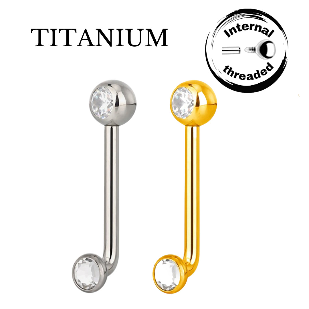 Implant Grade ASTM F136 Titanium Stone Ball Christina Bar Internaly Threaded