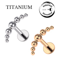 Implant Grade ASTM F136 Titanium 7 Ball Arrow Internaly Threaded Labret