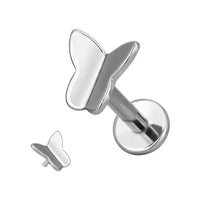 Implant Grade ASTM F136 Titanium Butterfly Internaly Threaded Labret