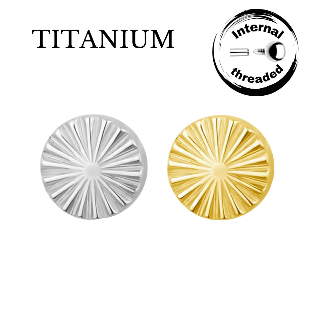 Implant Grade ASTM F136 Titanium Ridged Round Internaly Threaded Labret