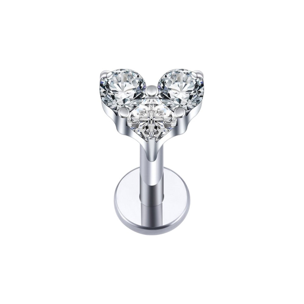 Implant Grade ASTM F136 Titanium Stones Heart Internaly Threaded Labret