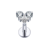 Implant Grade ASTM F136 Titanium Stones Heart Internaly Threaded Labret