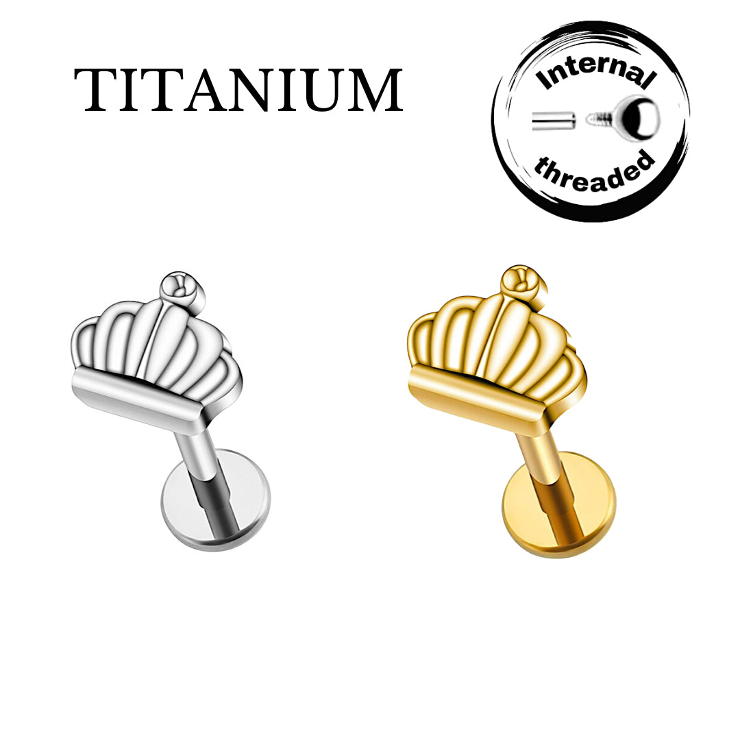 Implant Grade ASTM F136 Titanium Crown Internaly Threaded Labret
