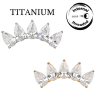 Implant Grade ASTM F136 Titanium 5 Pear CZ Internaly Threaded Labret