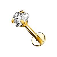 Implant Grade ASTM F136 Titanium CZ Heart Internaly Threaded Labret