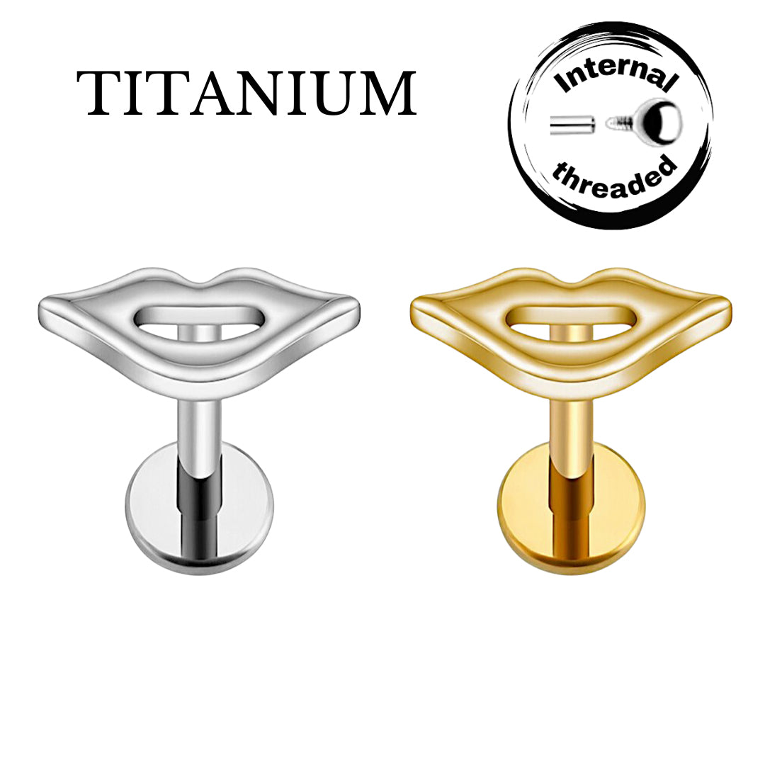 Implant Grade ASTM F136 Titanium Lips Internaly Threaded Labret