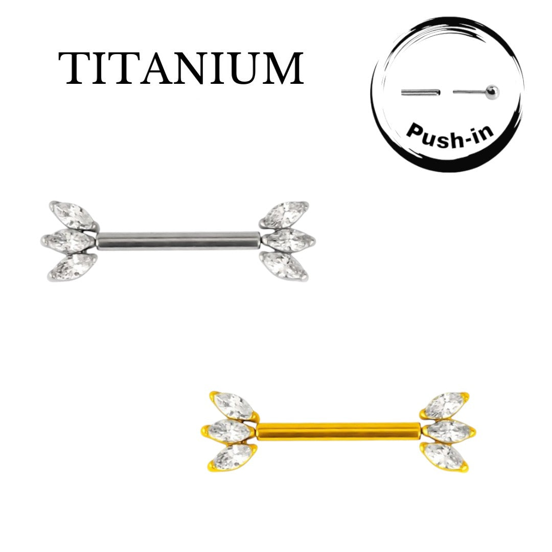 Implant Grade ASTM F136 Titanium Pointy Stones Push In