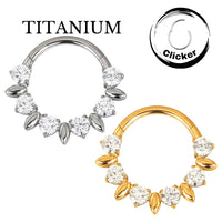 Implant Grade Titanium ASTM F136 Round CZ and 3D Marquise Segment Clicker