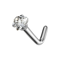 Implant Grade ASTM F136 Titanium Heart Stone Nose Stud
