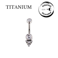 Implant Grade ASTM F136 Titanium Stone Balls Belly Button Internaly Treaded