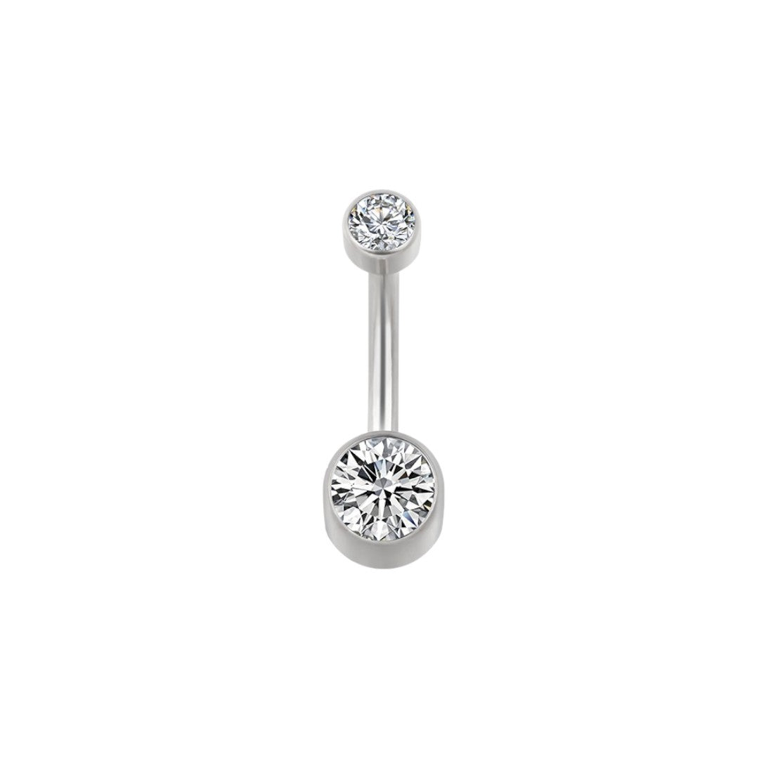 Implant Grade ASTM F136 Titanium Swarovski Stone Belly Button Internaly Treaded