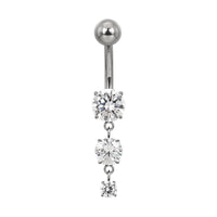 Implant Grade ASTM F136 Titanium Pendant Stones Belly Button Internaly Treaded