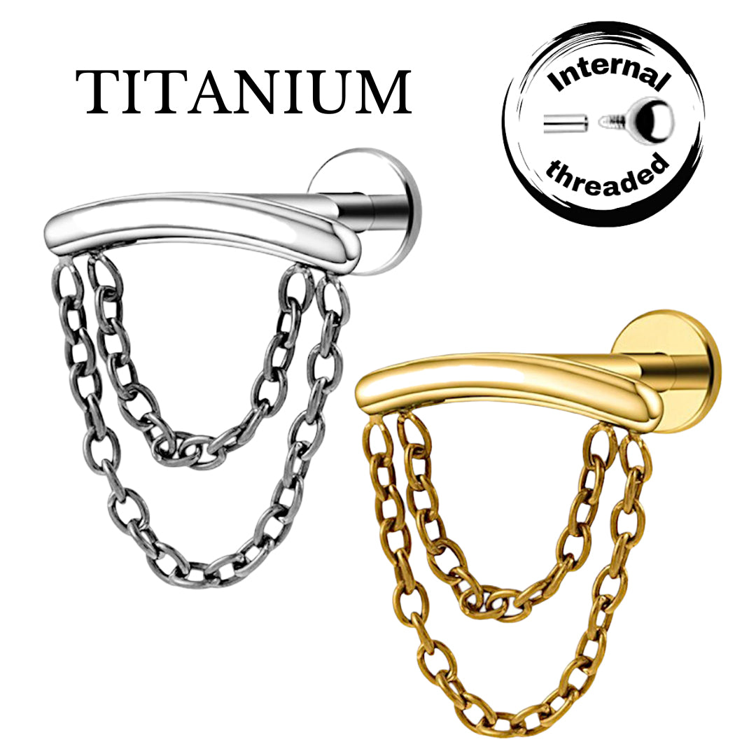 Implant Grade ASTM F136 Titanium Hidden Helix Chain Internaly Threaded Labret