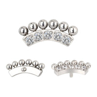 Implant Grade ASTM F136 Titanium 5 CZ Curved Bar With Bead Paved Internaly Threaded Labret