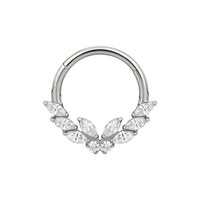Implant Grade ASTM F136 Titanium CZ Butterfly Center and 3 Marquise CZ Segment Clicker