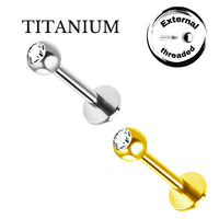 Implant Grade ASTM F136 Titanium With 3 MM Stone Ball EXternaly Threaded Labret