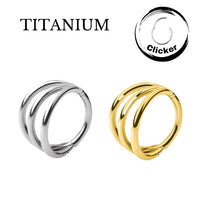 Implant Grade ASTM F136 Titanium High Polish Triple Hoops Hinged Segment Hoop Rings